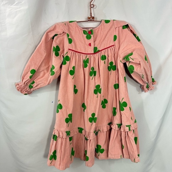 Roan Jane corduroy shamrock print pink dress size 5-6 - Picture 4 of 6